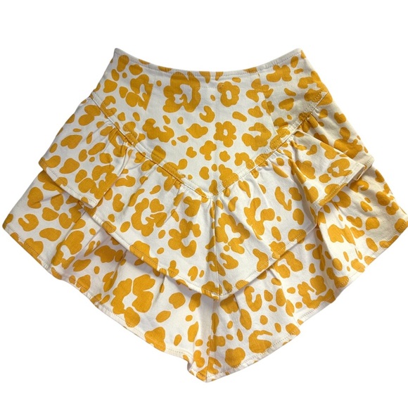 MOTHER The Ruffle Mini Skirt Leopard - Yellow SZ 25 - Picture 7 of 8